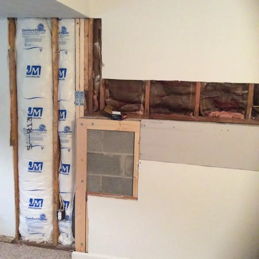 Wall insulation replacement during Basement Flood Cleanup in Junction City